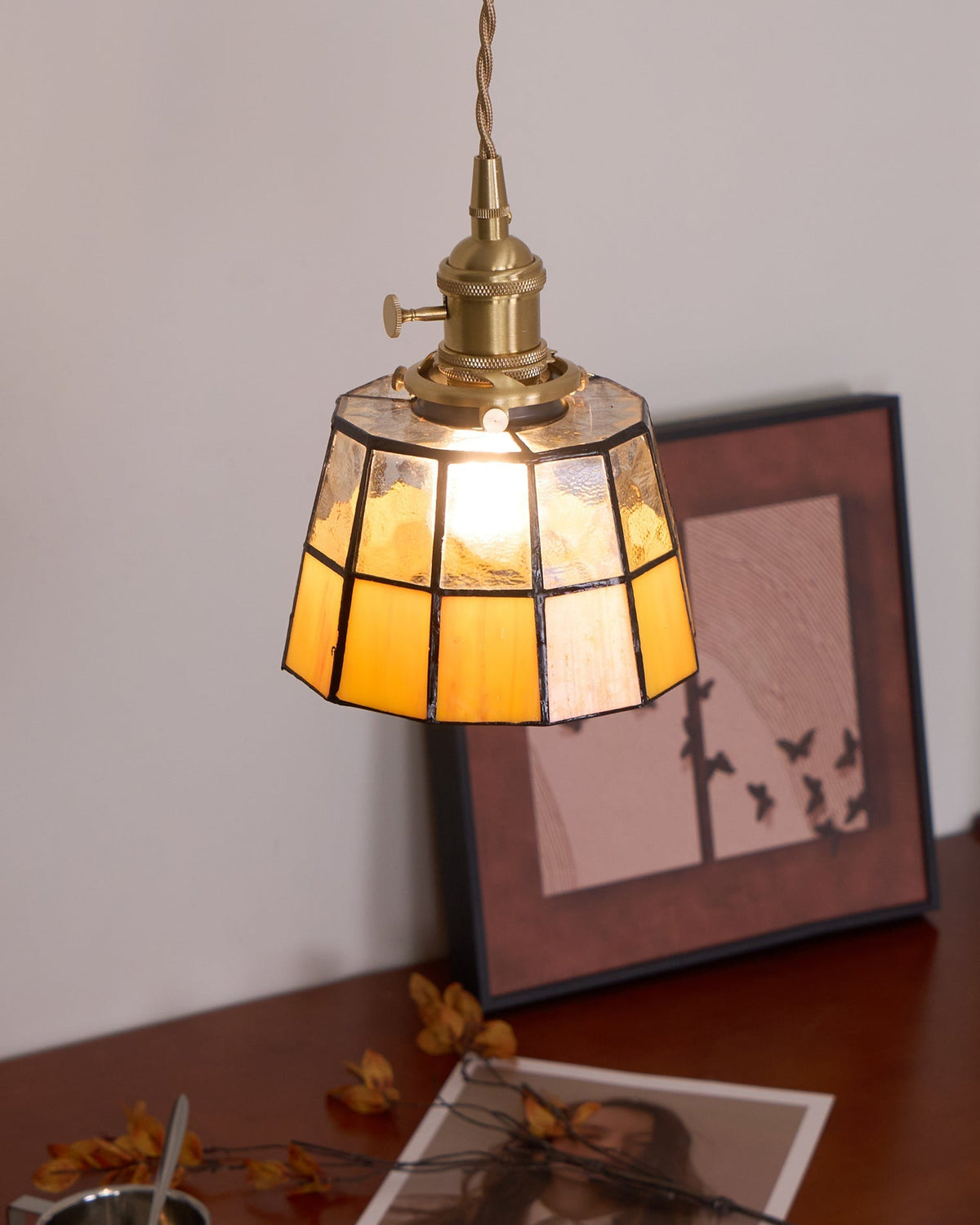 WOMO Enamel Stained Glass Pendant Light-WM3183 — product view 4