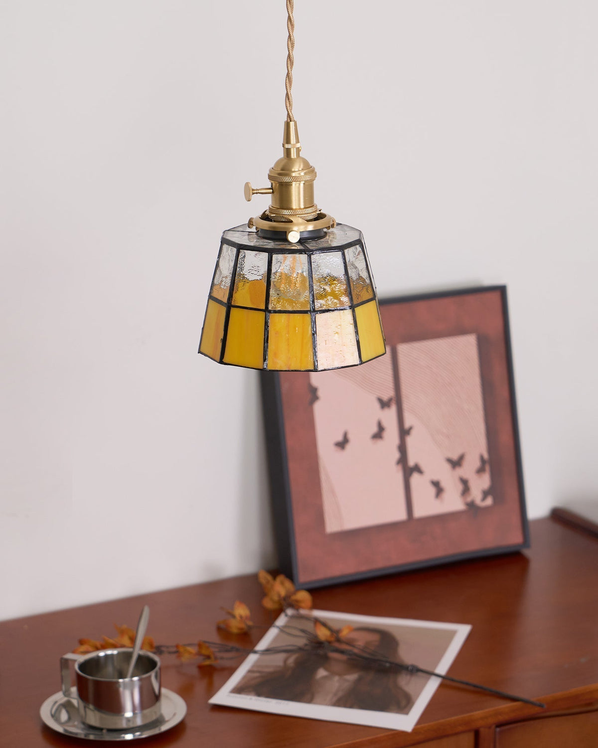 WOMO Enamel Stained Glass Pendant Light-WM3183 — product view 6