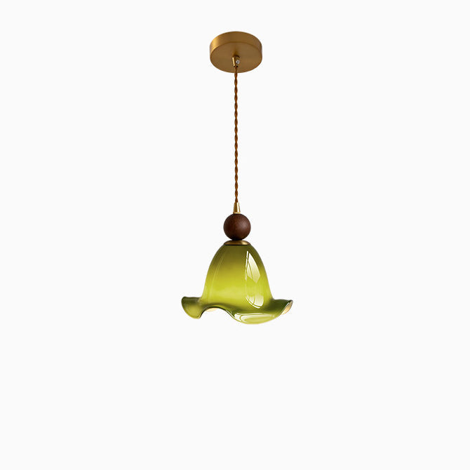 WOMO Ruffled Bell Glass Pendant Light-WM3185 — product view 7