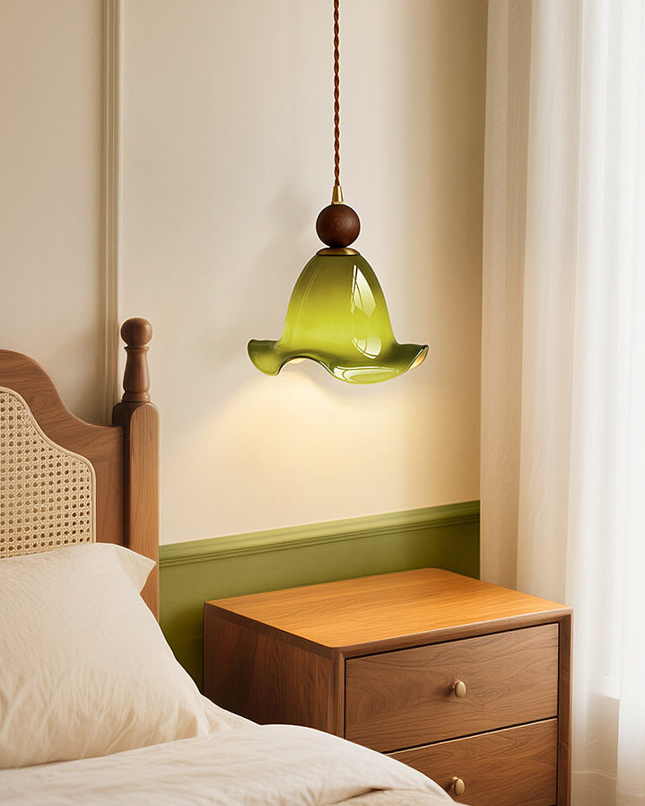 WOMO Ruffled Bell Glass Pendant Light-WM3185 — product view 3