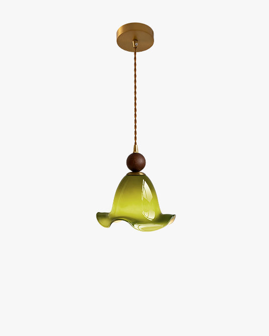 WOMO Ruffled Bell Glass Pendant Light-WM3185 — product view 1