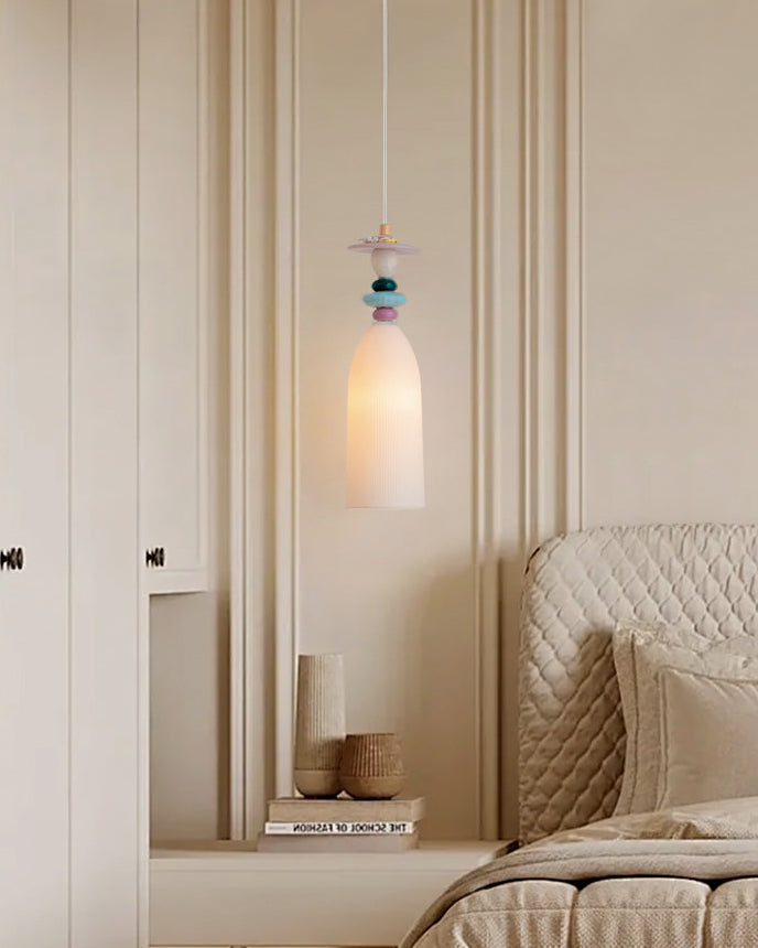 WOMO Modern Embossed Ceramic Pendant Light-WM3191 — product view 2