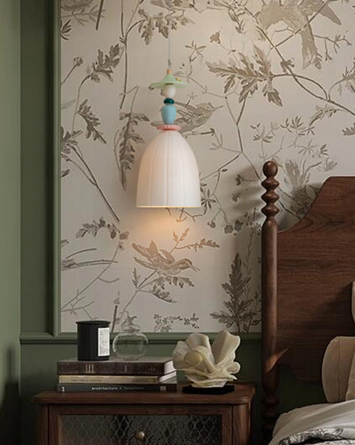WOMO Modern Embossed Ceramic Pendant Light-WM3191 — product view 3