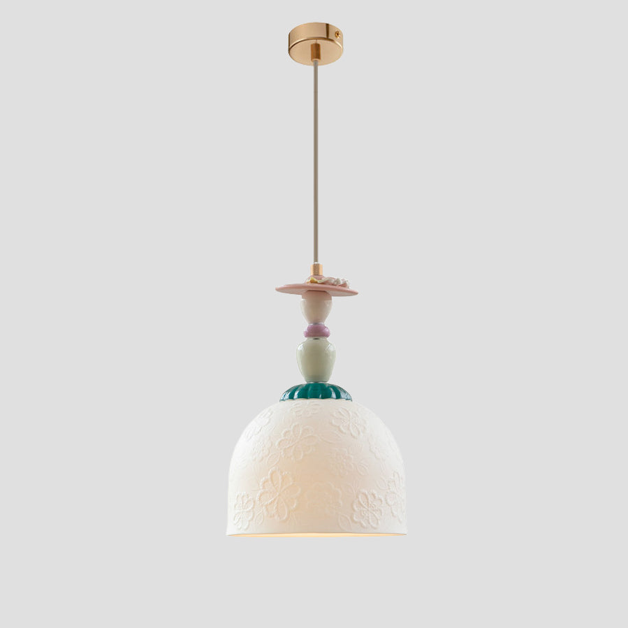 WOMO Modern Embossed Ceramic Pendant Light-WM3191 — product view 7