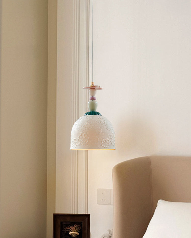 WOMO Modern Embossed Ceramic Pendant Light-WM3191 — product view 4