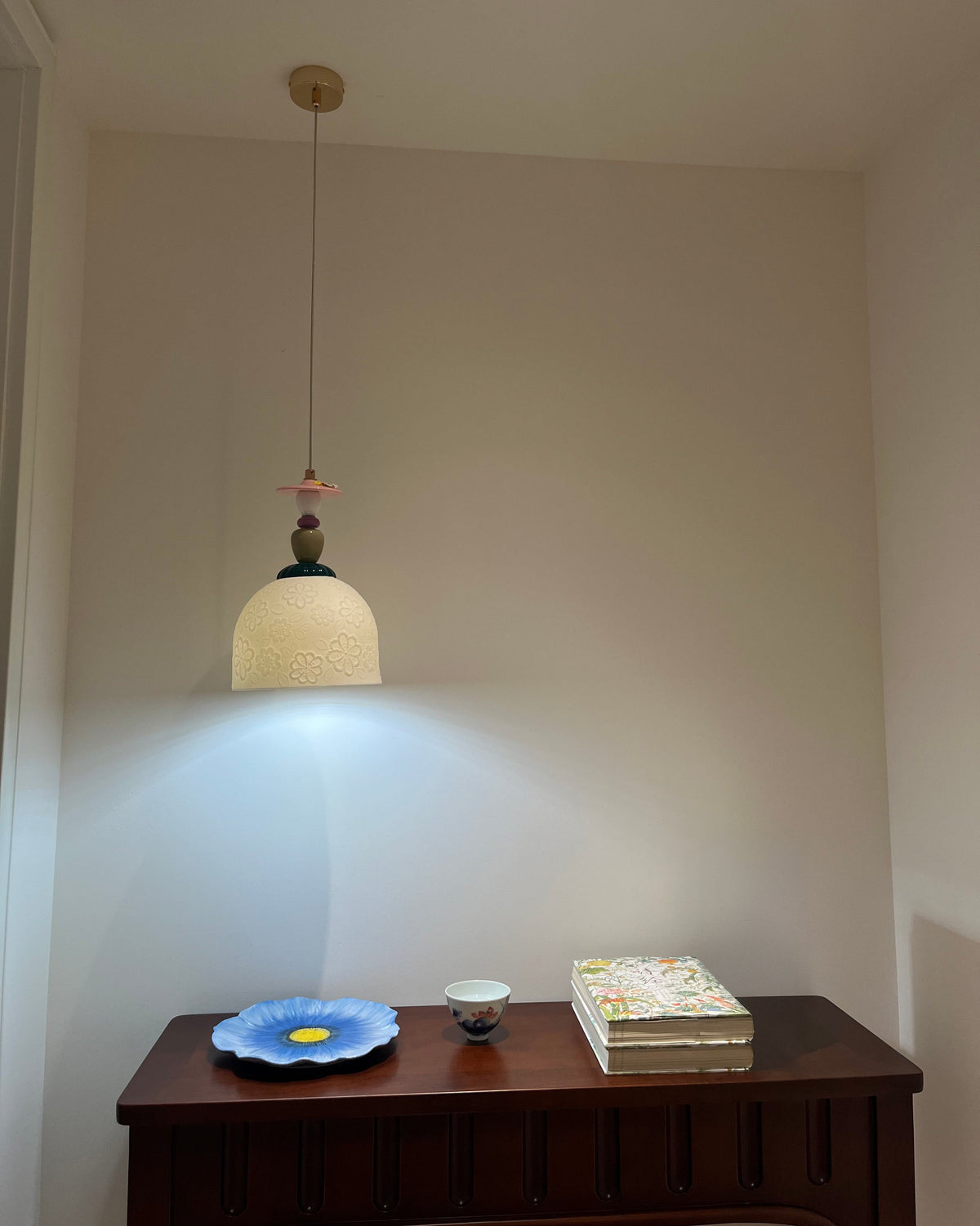 WOMO Modern Embossed Ceramic Pendant Light-WM3191 — product view 5