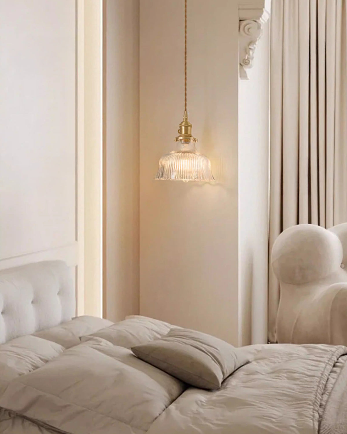 WOMO Transparent Glass Flower Pendant Light-WM3193 — product view 4