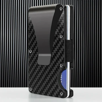 LoungeYard | RFID Blocking Men's Carbon Fiber Metal Wallet — product view 1