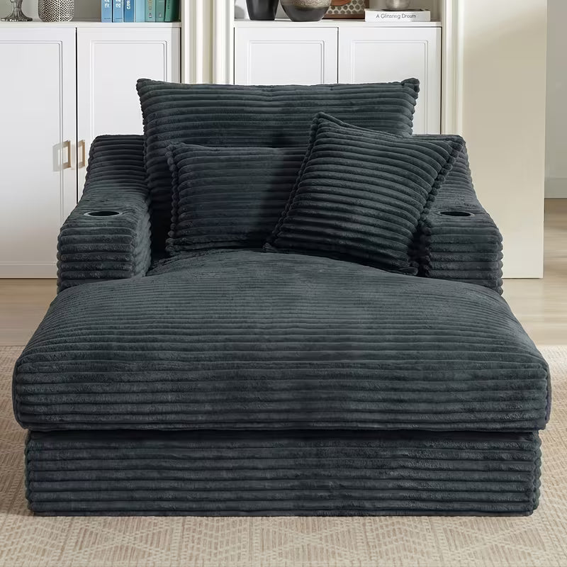 Sleeper Sofa | 68" Boneless Cloud Recliner Sofa Bed with Cup Holder — product view 4