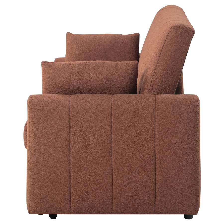 Coaster Portland Copper Boucle Fabric Fold Down Pop Up Sleeper Sofa Bed – 350145 — product view 4