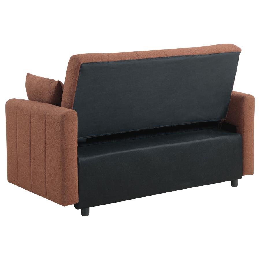Coaster Portland Copper Boucle Fabric Fold Down Pop Up Sleeper Sofa Bed – 350145 — product view 5