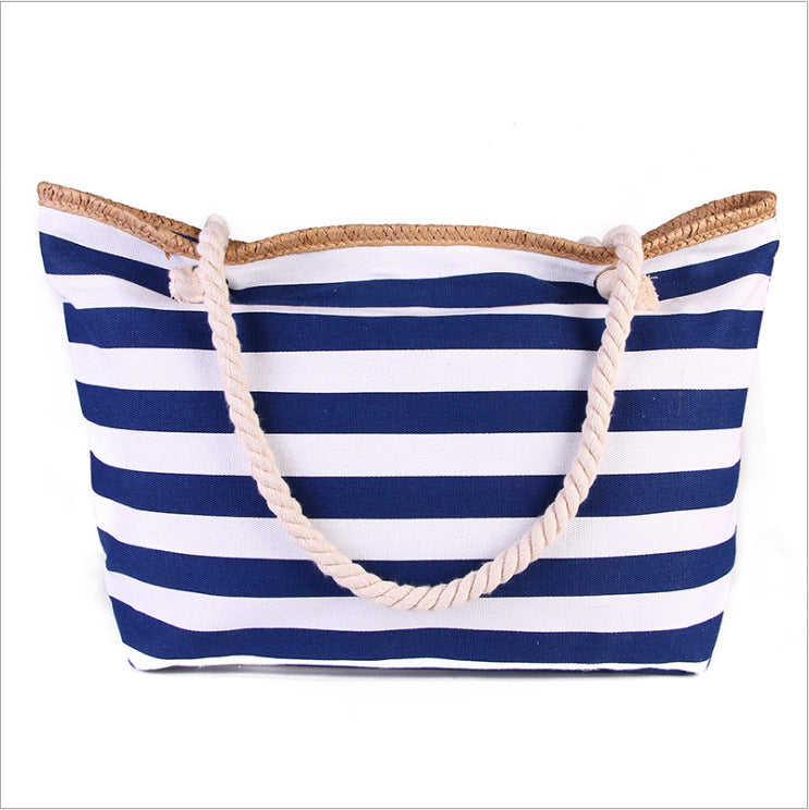 Large beach bag with maritime stripes LoungeYard — product view 1