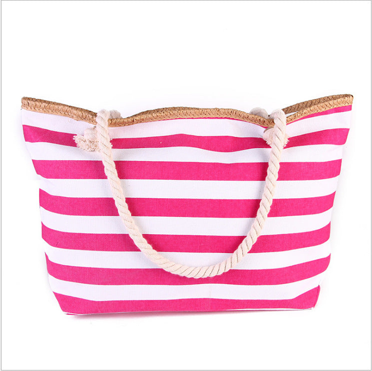 Large beach bag with maritime stripes LoungeYard — product view 3