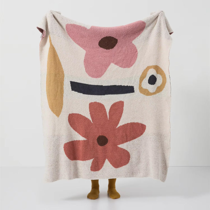 LoungeYard | Bohemian Flower Knitted Throw Blanket — product view 1