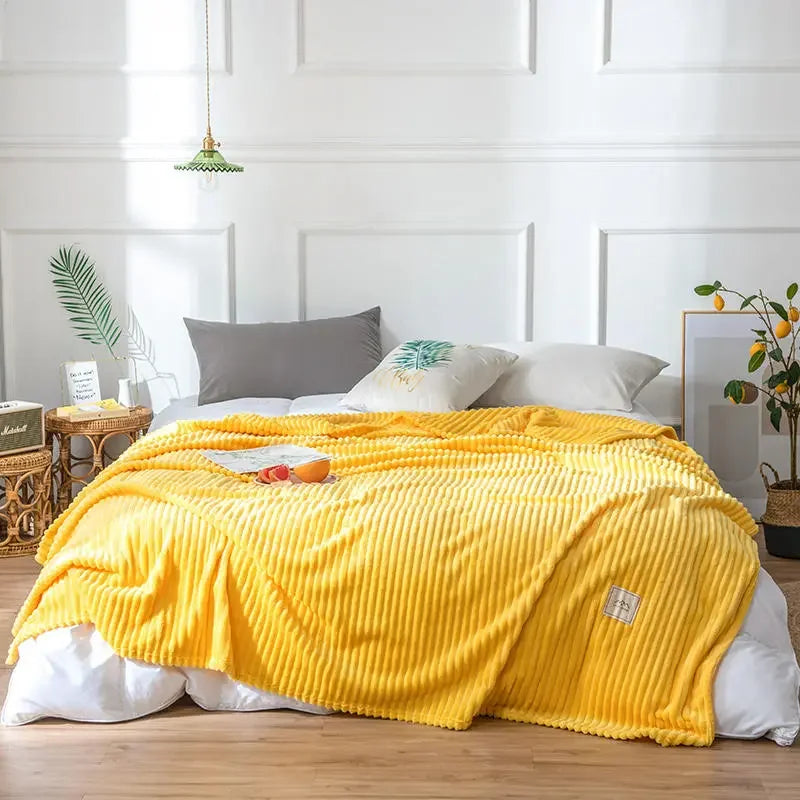 LoungeYard | Cozy Coral Fleece Patterned Blanket for Sofas and Beds — product view 2