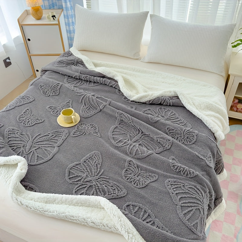 Cozy Luxe – Soft Fleece Blanket with Butterfly Design LoungeYard — product view 1
