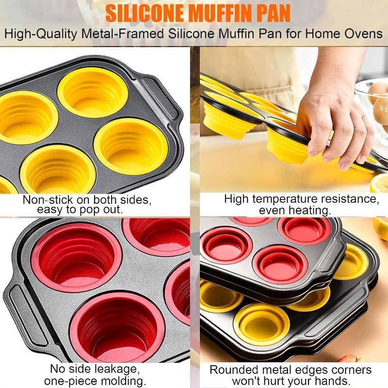 Press-Release Silicone Muffin Pan with Sturdy Metal Frame LoungeYard — product view 4