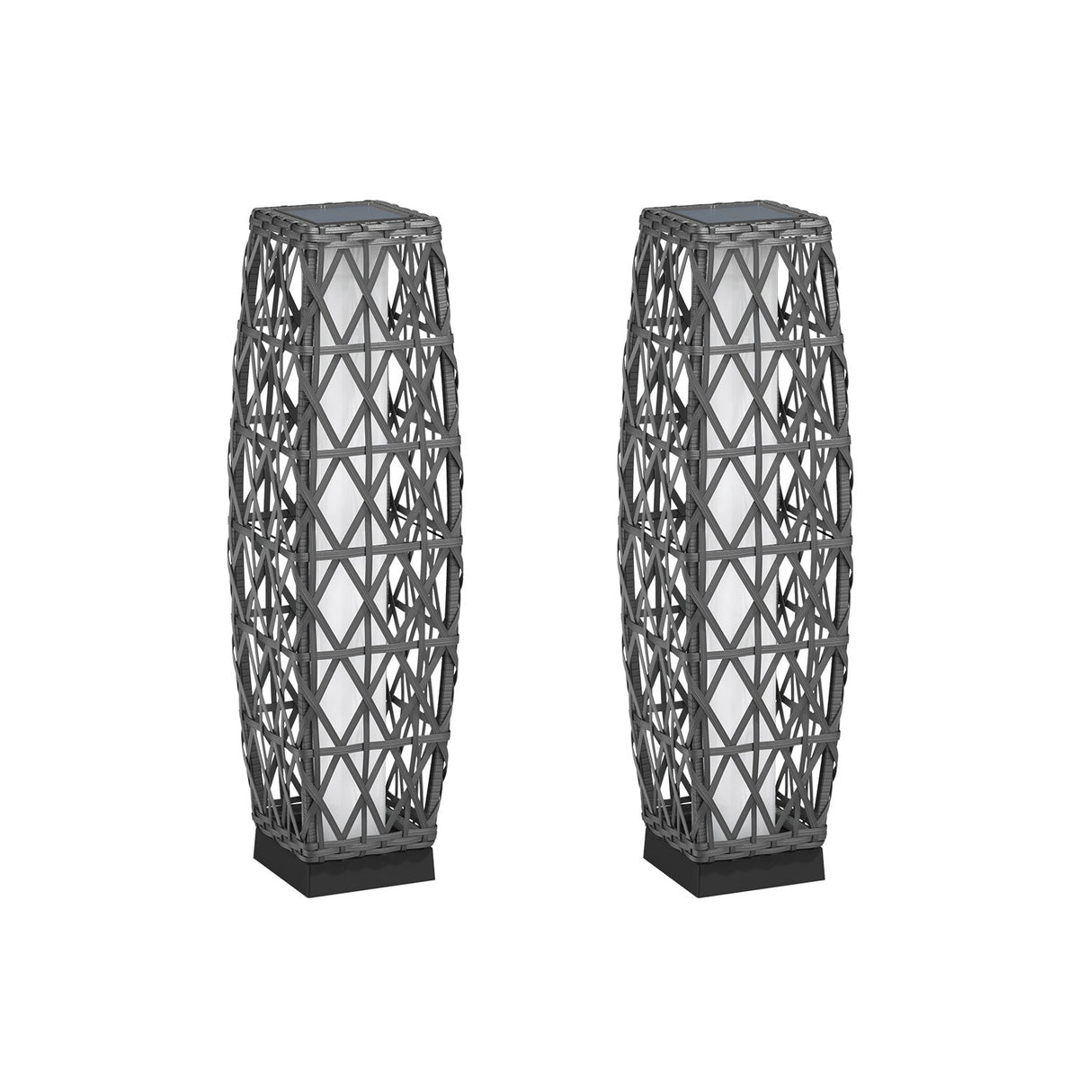LOUNGE YARD Cindy Solar Lamp, Solar-Powered Woven Resin Wicker Floor Lamp — product view 3