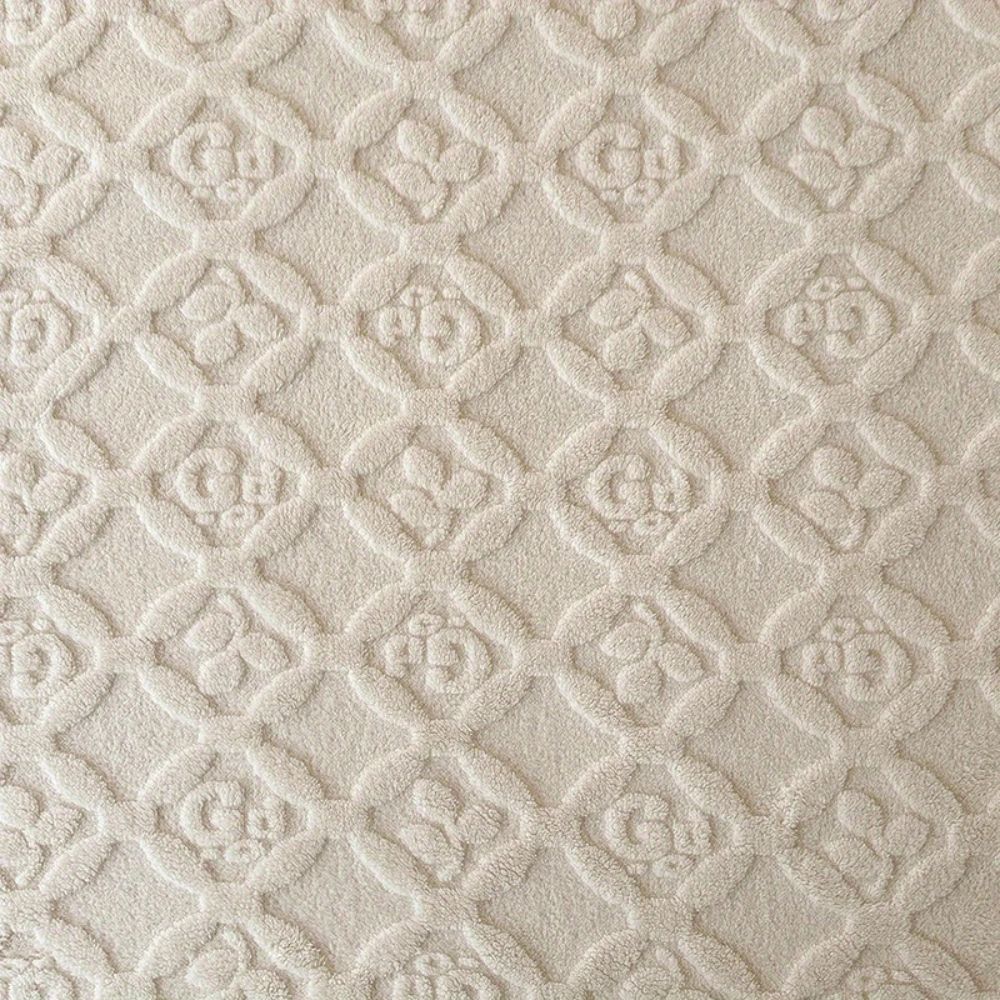 LoungeYard | Leaf Embroidery Fleece Winter Blanket — product view 2