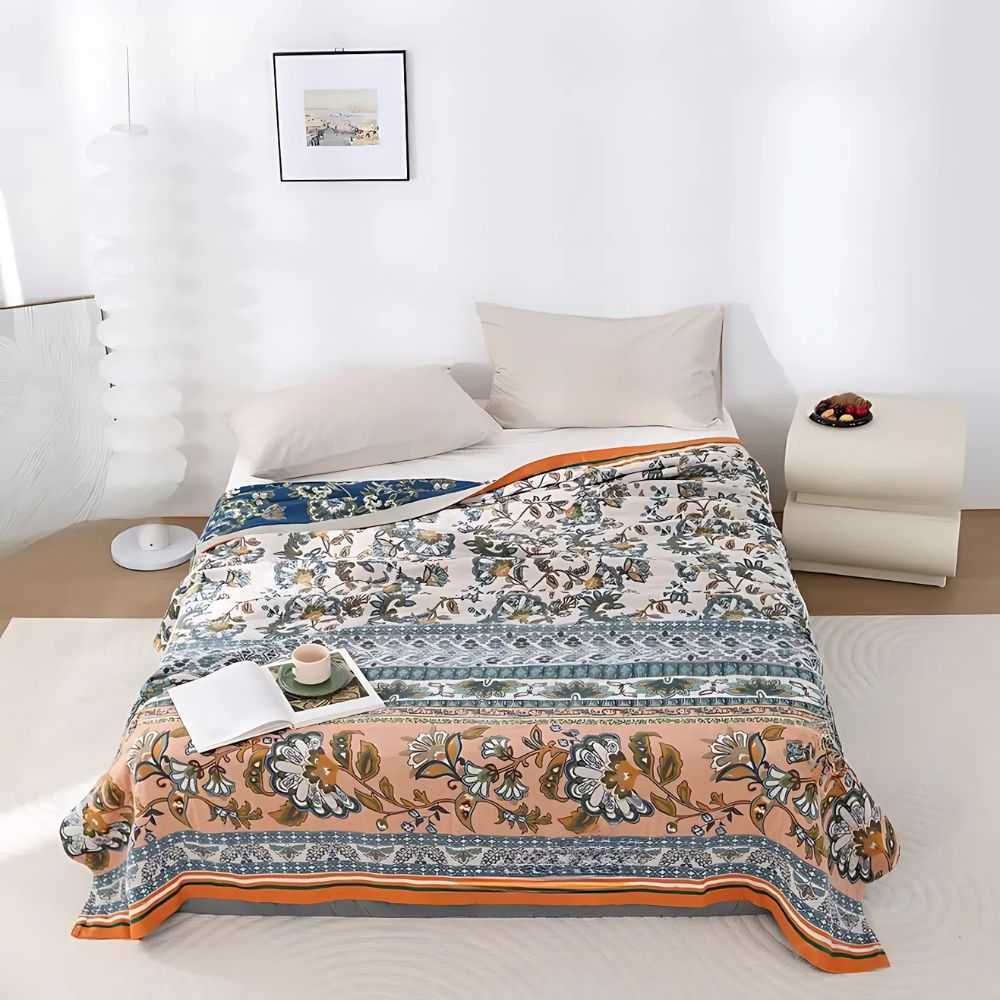 LoungeYard | Meadow Bliss Boho Floral Blanket — product view 1