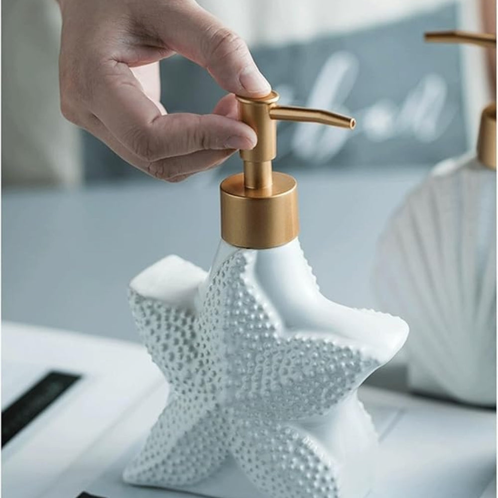 LoungeYard | Seashell Ceramic Soap Dispenser — product view 3