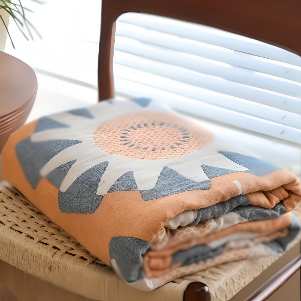 LoungeYard | Windmill Flower Patterns Cotton Blanket — product view 3