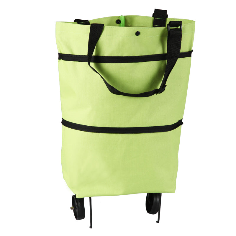 LoungeYard | Reusable Shopping Trolley / Tote Bag with Foldable Wheels, Adjustable Strap, Thick Bottom and Large Capacity, For Shopping, Outdoors and More — product view 3