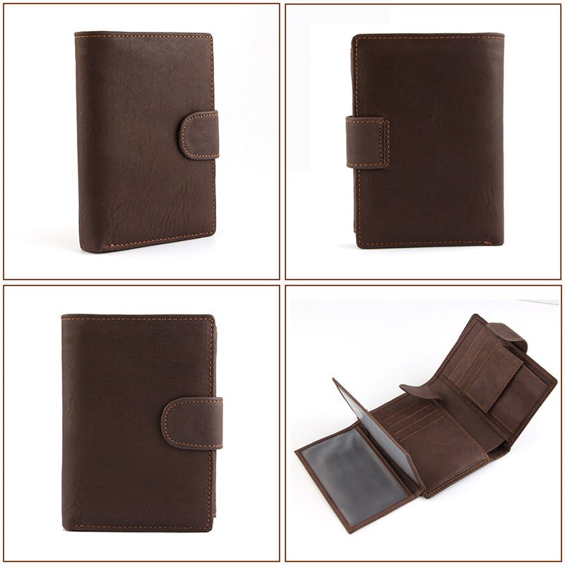 Vintage Leather PU Wallet with three compartments and multiple slots | LoungeYard — product view 3