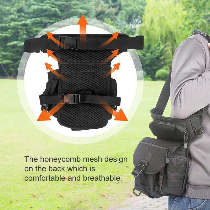 LoungeYard | Nylon Waterproof Men Tactical Waist Pack Leg Travel Belt Bag — product view 6