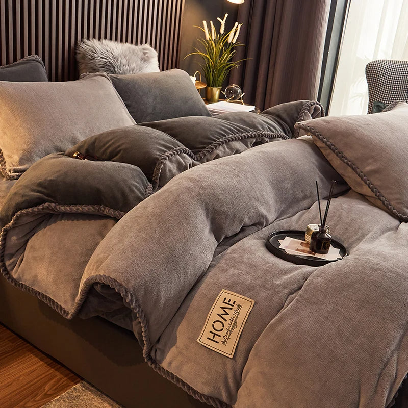 LoungeYard | Luxury Velvet Fleece Duvet Cover Set - PlushHaven — product view 6