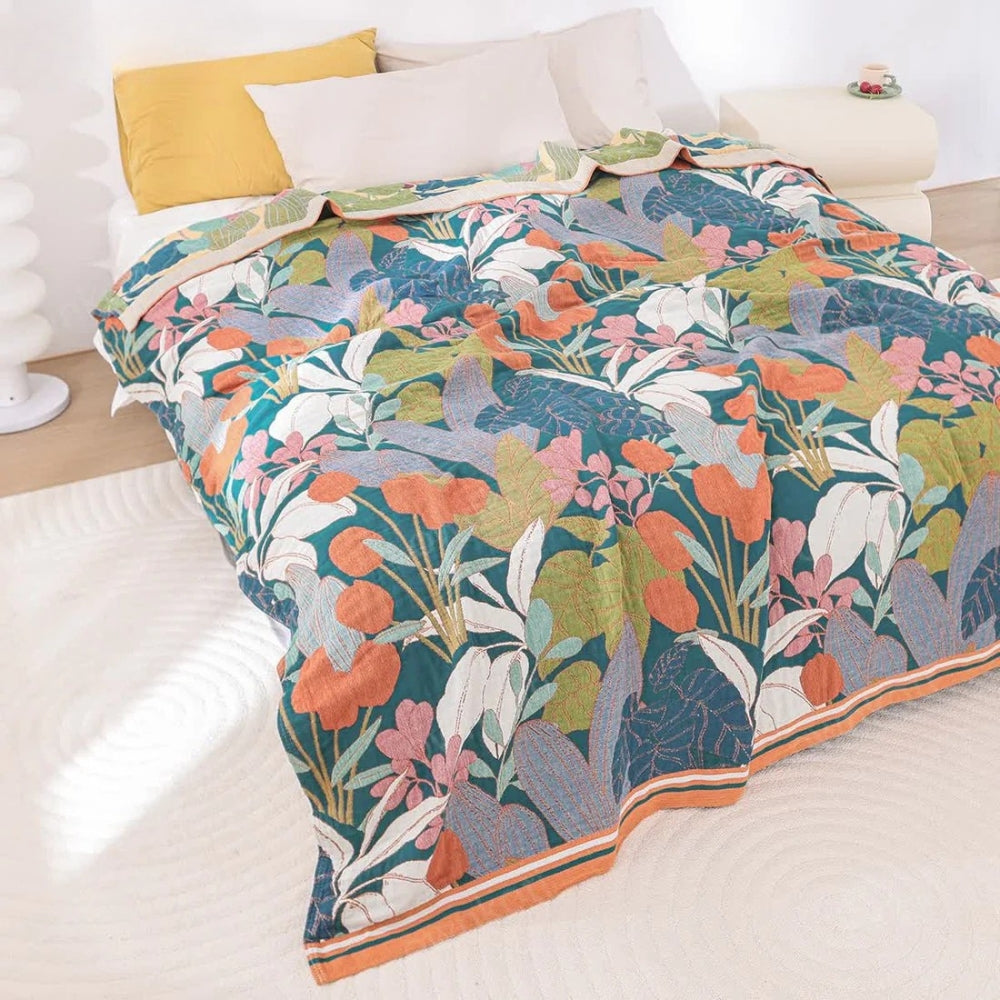 LoungeYard | Garden-Inspired Cotton Gauze Blanket — product view 2