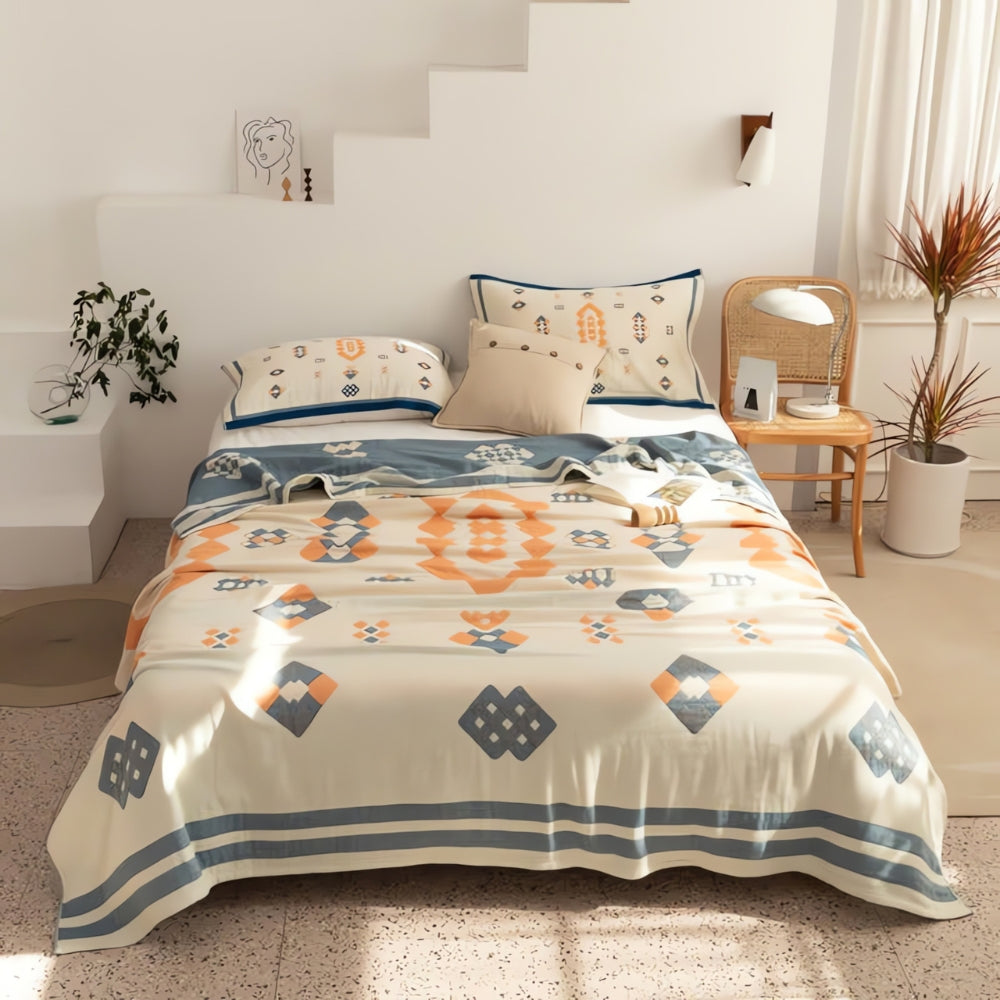 LoungeYard | Chevron Design Four-Layer Cotton Blanket — product view 7