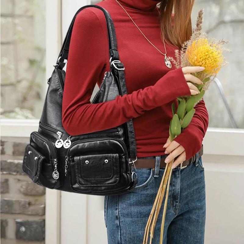LoungeYard | Multi-Pocket Vintage Shoulder Bag — product view 3