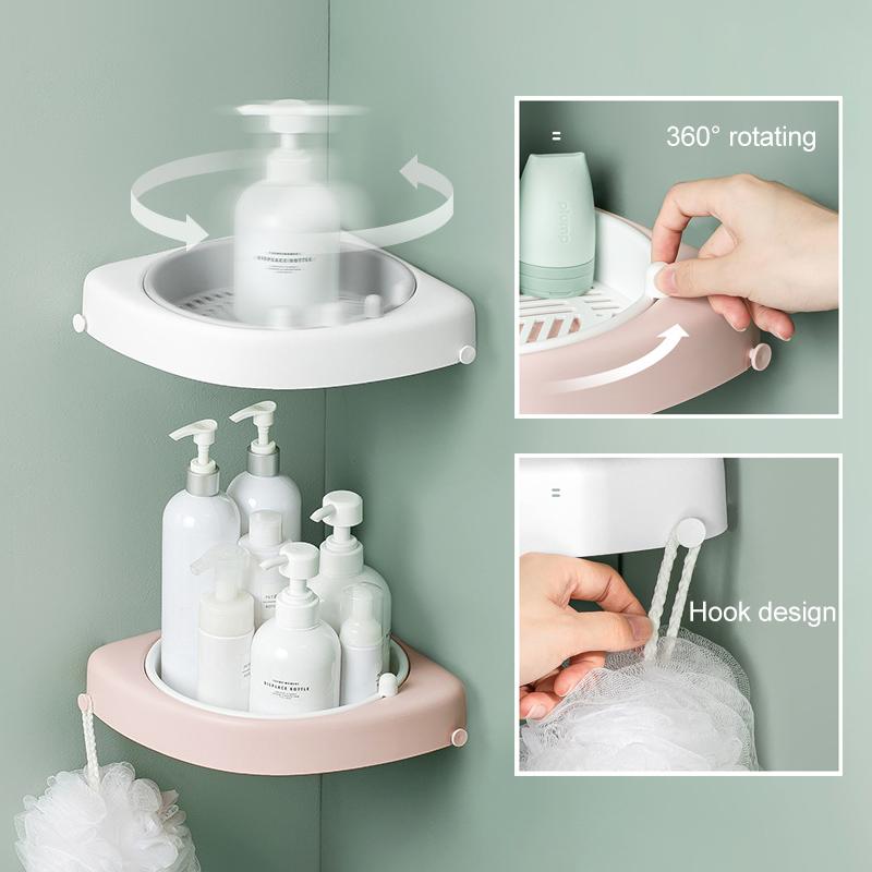Waterproof Rotating Bathroom Corner Shelf — product view 4