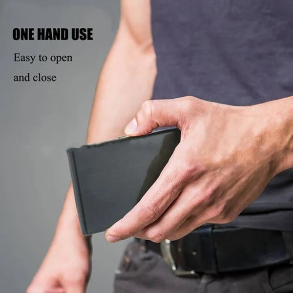 LoungeYard | Ultra-thin anti-theft brush anti-demagnetization metal card case — product view 2