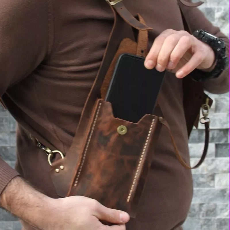 LoungeYard | Medieval Steampunk Retro Shoulder Bag with Shoulder Strap — product view 3