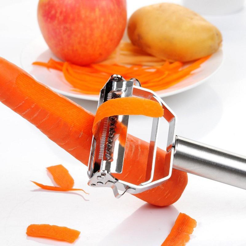 Ultra-sharp stainless steel multifunctional vegetable peeler & julienne cutter — product view 4