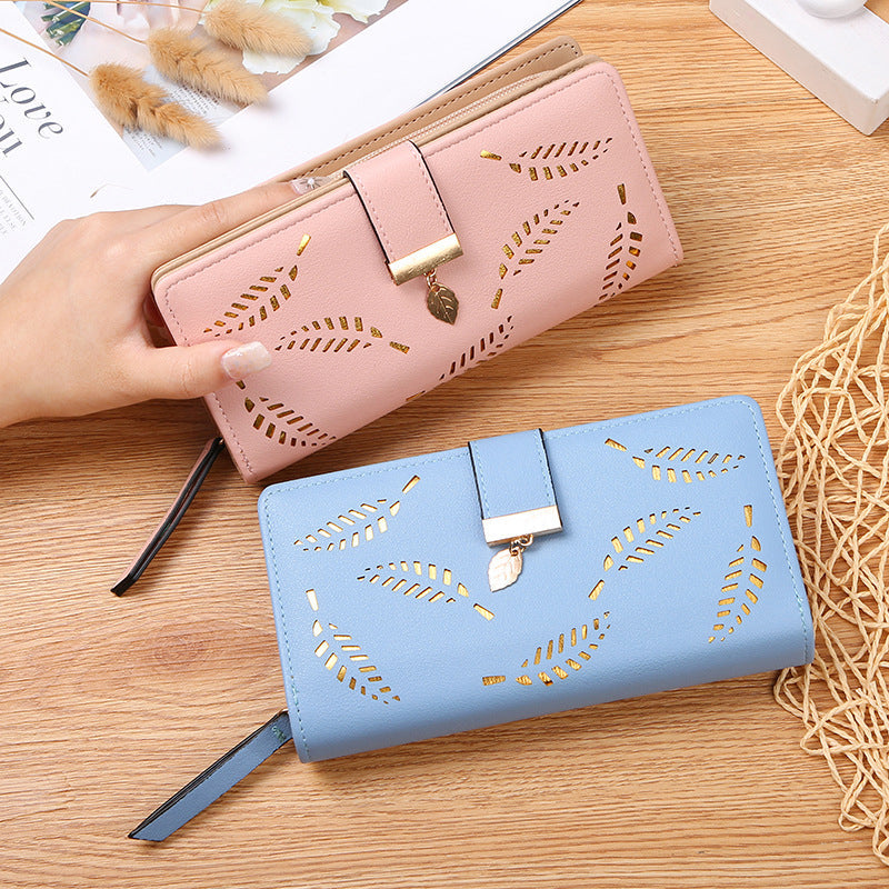 LoungeYard | Long wallet for women with leaf pattern — product view 3