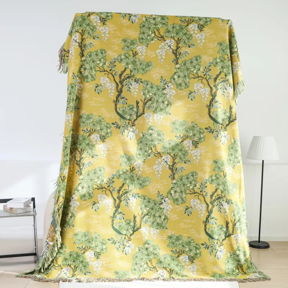 LoungeYard | Lush Mulberry Trees Cotton Blanket — product view 2