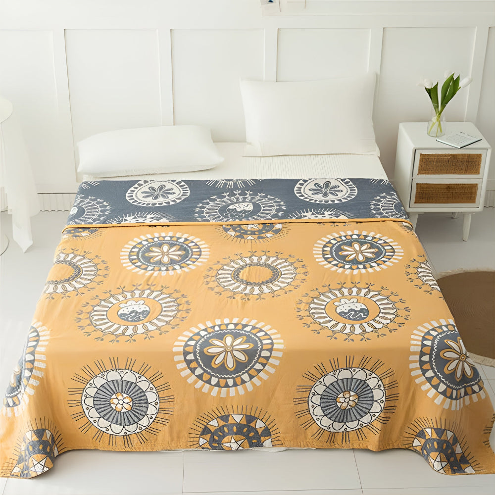 LoungeYard | Blossom Radiance Circle Cotton Blanket — product view 1