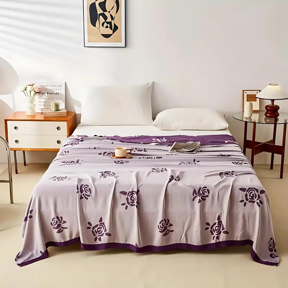 LoungeYard | Bamboo Fiber Rose Cooling Blanket — product view 1