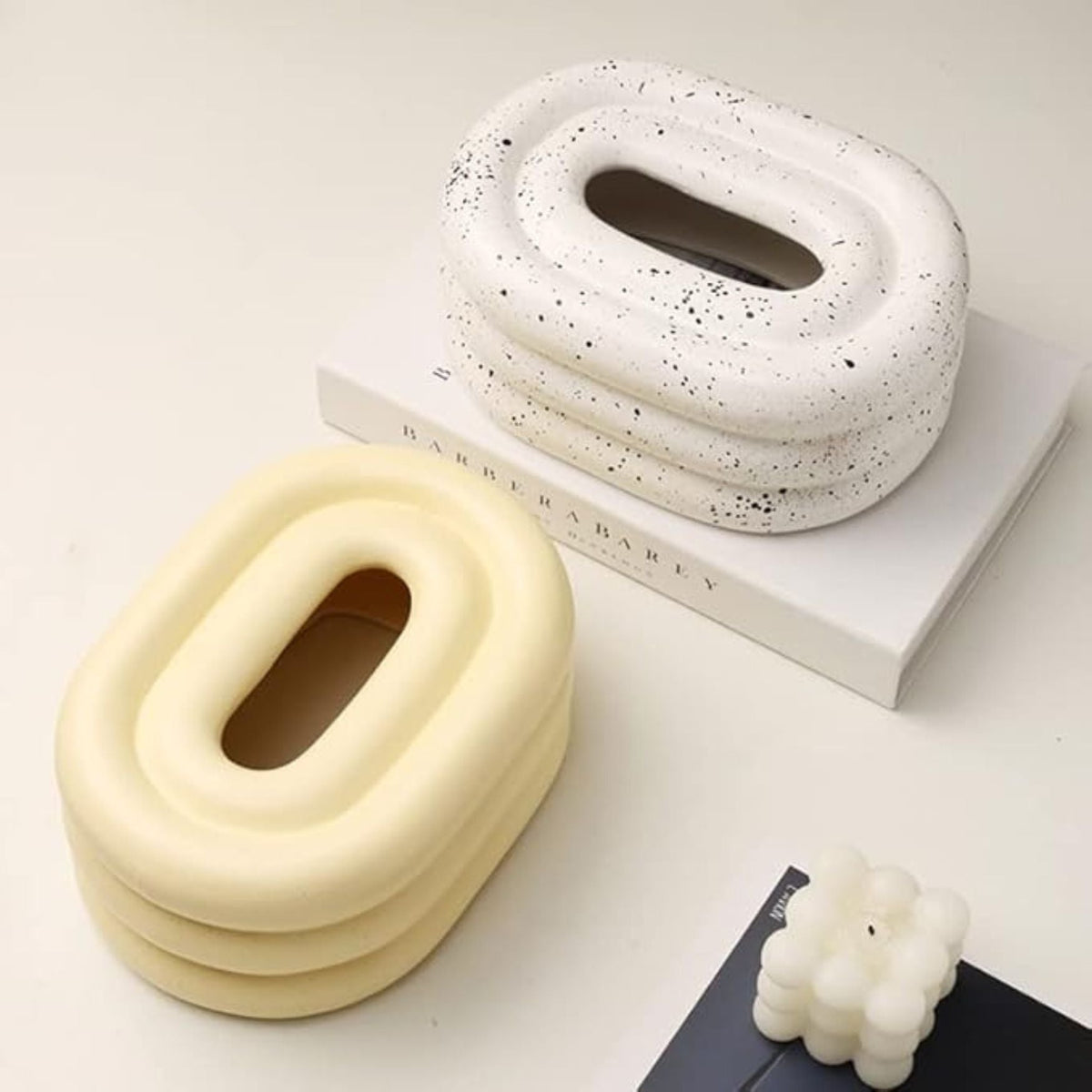 LoungeYard | Lustre Ceramic Tissue Holder — product view 3