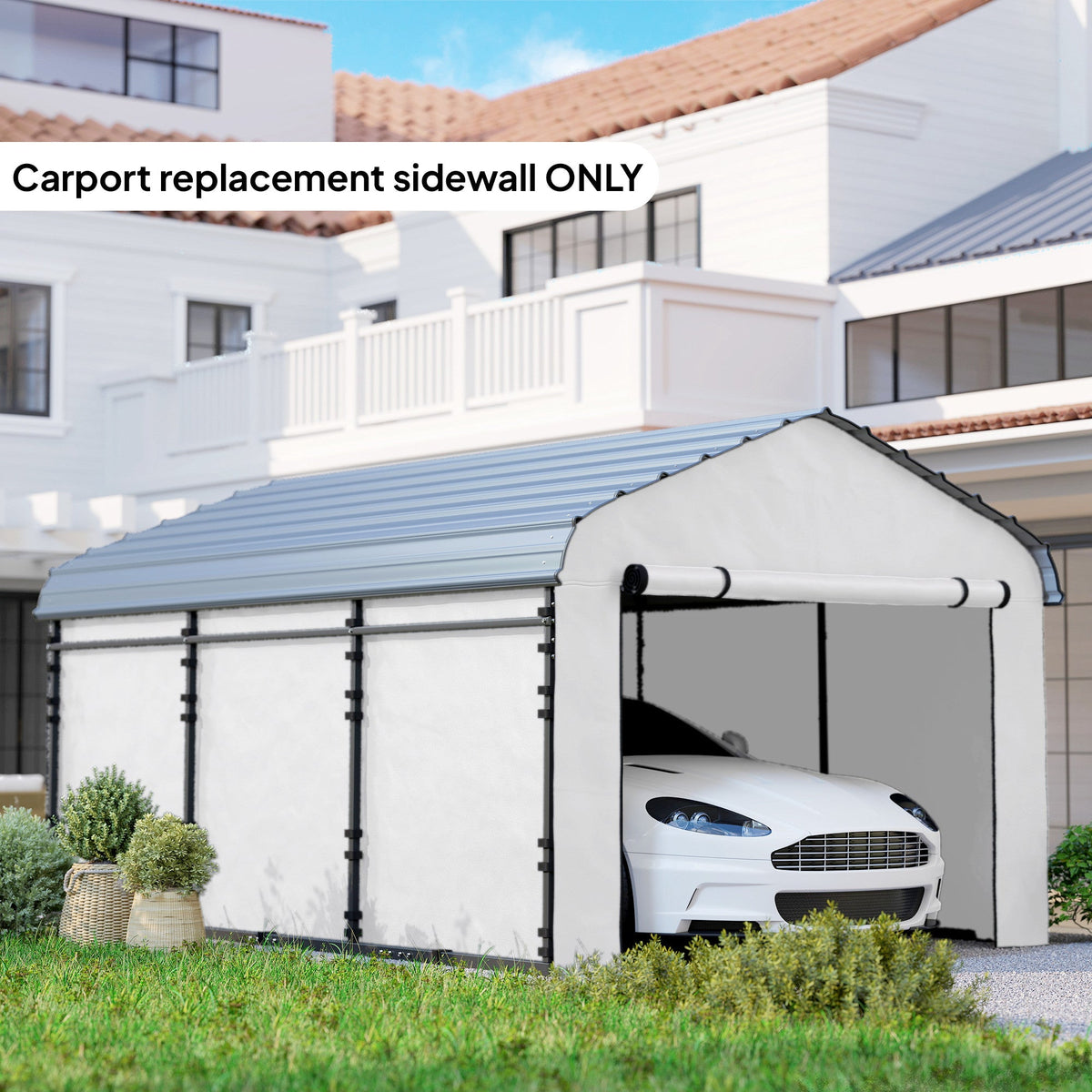 Carport Sidewall Panels Set of 4 for 12' x 20' Carports, White — product view 3