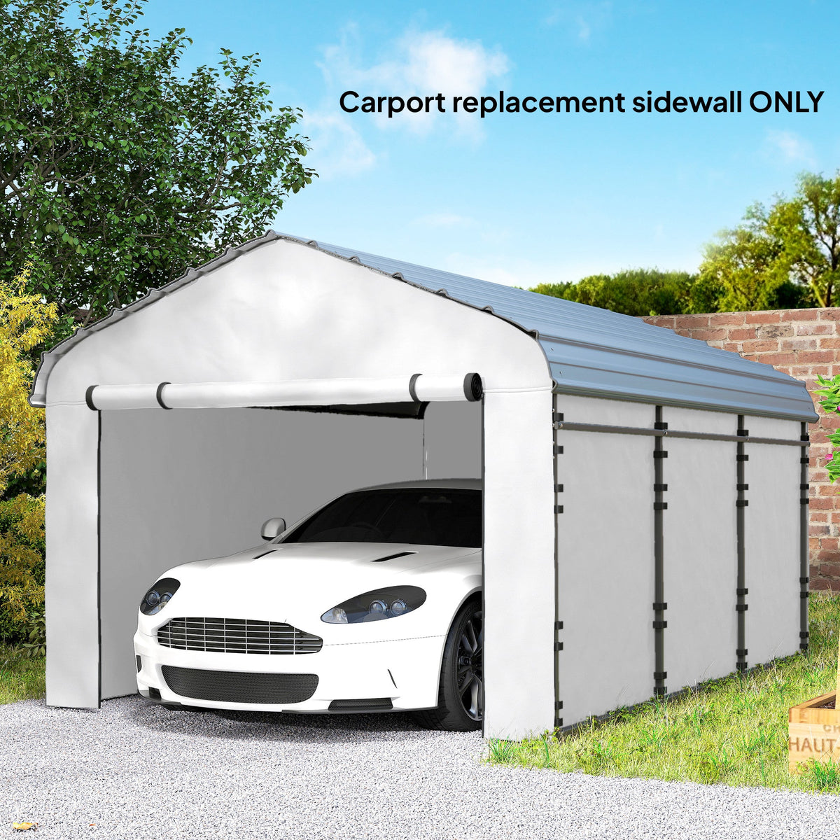 Carport Sidewall Panels Set of 4 for 12' x 20' Carports, White — product view 4