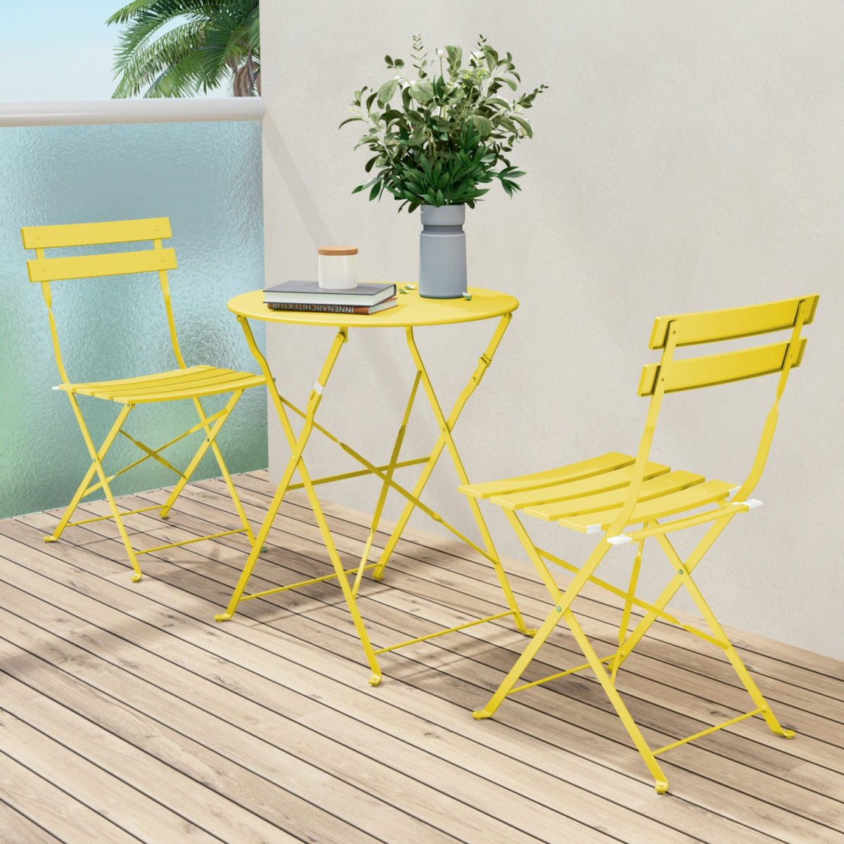 LOUNGE YARD Outdoor Premium Steel 3-Piece Foldable Patio Sets — product view 5