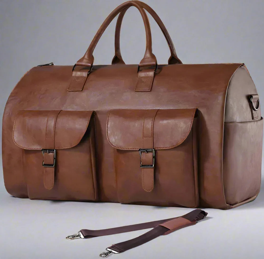 LoungeYard | Travel Duffel Bag Leather Carry On Luggage — product view 6