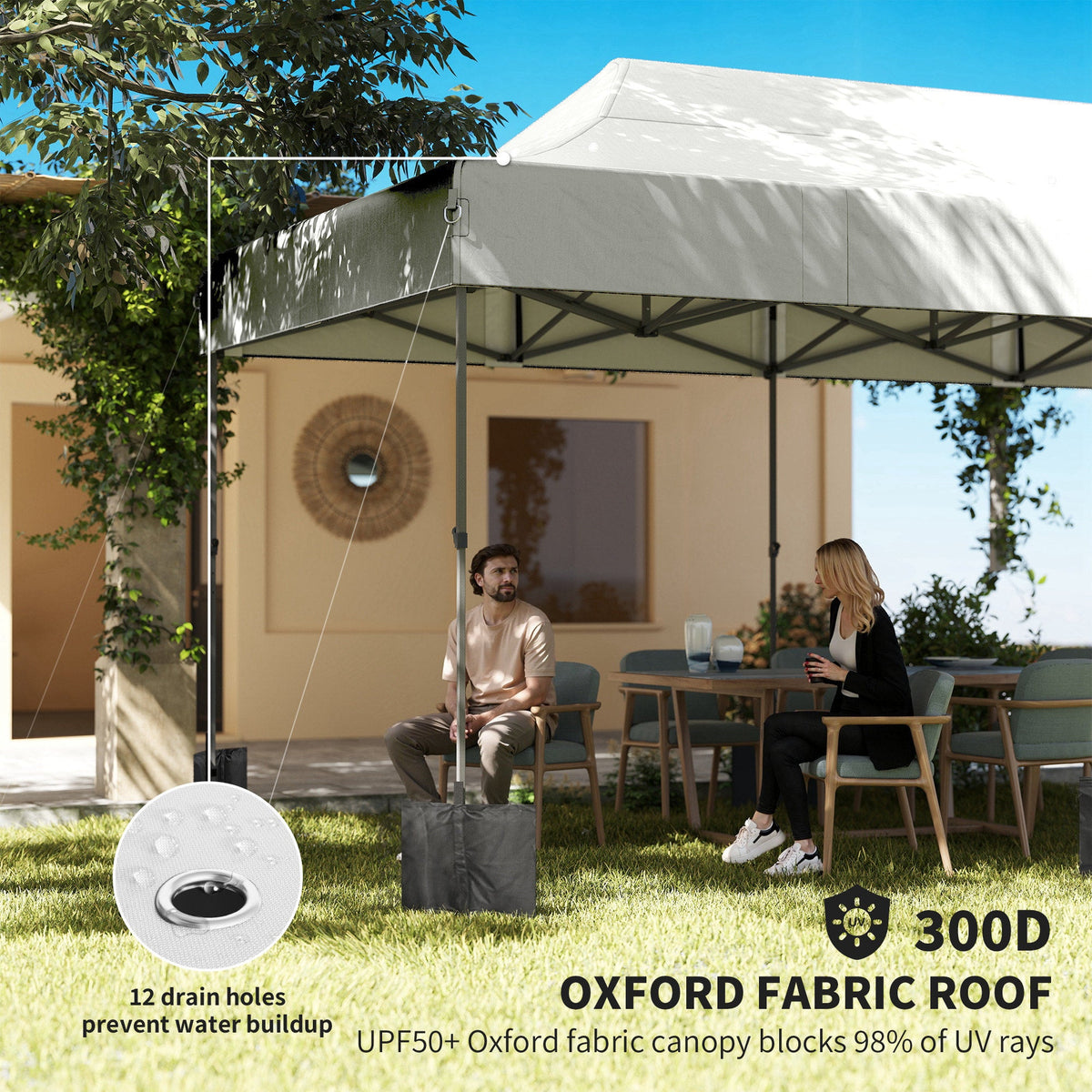 10' x 20' Pop Up Canopy Tent with Wheeled Carry Bag, White — product view 7