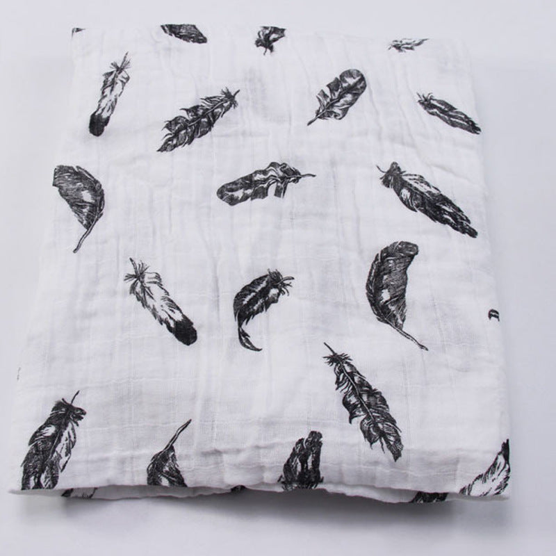 Cute Patterned Muslin Swaddle Blanket LoungeYard — product view 4