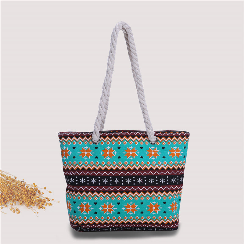 Fashionable beach bag made of sturdy cotton fabric LoungeYard — product view 6