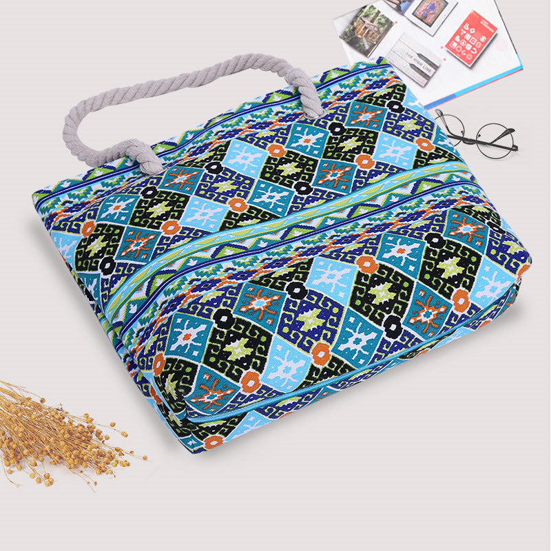 Fashionable beach bag made of sturdy cotton fabric LoungeYard — product view 5